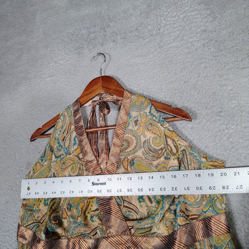 Lane Bryant Top Womens 20 Brown Paisley Halter Neck Blouse Y2K Retro Boho NWT - Picture 6 of 12